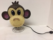 Monkey Face Night Light on Spring w/ Flexible Plastic Material Jungle Theme