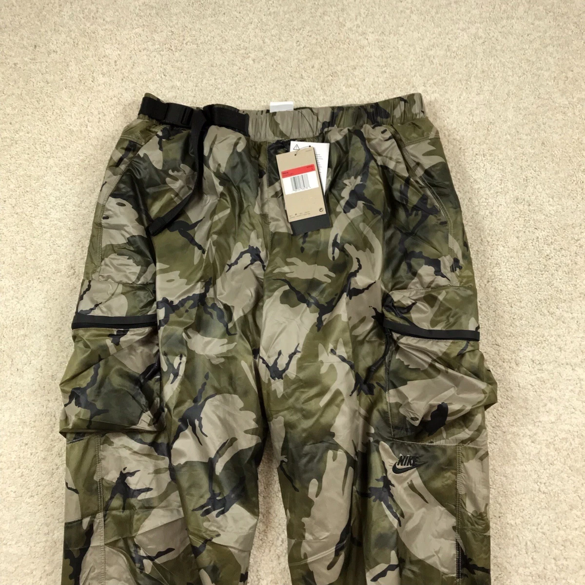 Nike Sportswear Tech Pack Woven Camo Pants Mens Large Lined DV4470 Green | eBay