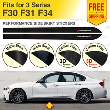 Racing Side Skirt Stickers Vinyl Decals DIY Stripes for BMW F30 F31 F34 3 Series