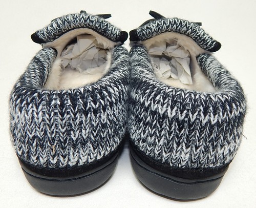 Clarks Size 8 M EU 39 Women's Suede Sweater Trim Slip-On Moccasin Slippers Black - Picture 6 of 9