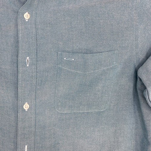 George Men Large 42-44 Blue Soft Casual Button Up Shirt Long Sleeve - Picture 11 of 11
