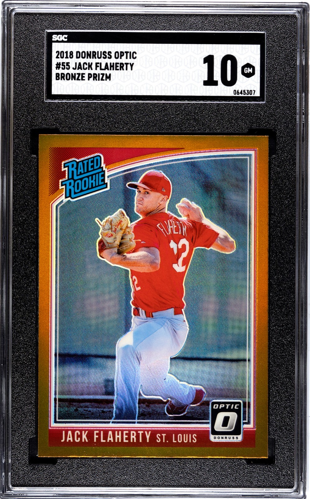 2018 Donruss Optic #55 Jack Flaherty BRONZE PRIZM SGC 10 GEM MINT RC