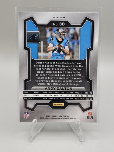 2023 Panini Prizm Andy Dalton Carolina Panthers #38 Silver - Picture 2 of 2