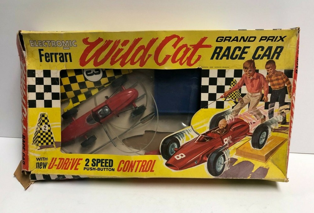 vintage Electromic FERRARI Wild Cat Grand Prix Race Car Battery Operated Toy