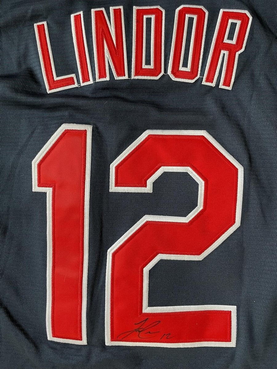 Franciso Lindor Cleveland Indians Majestic MLB Baseball Jersey