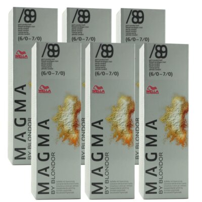 Wella Magma 6 x 120 g /89 perl-cendre hell aufhellende Strähnen-Haarfarbe Set