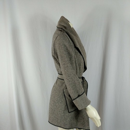 Janska jacket Fleece Womens sz S wrap Comfort Pockets Brown edgy lagenlook boho - Picture 3 of 8