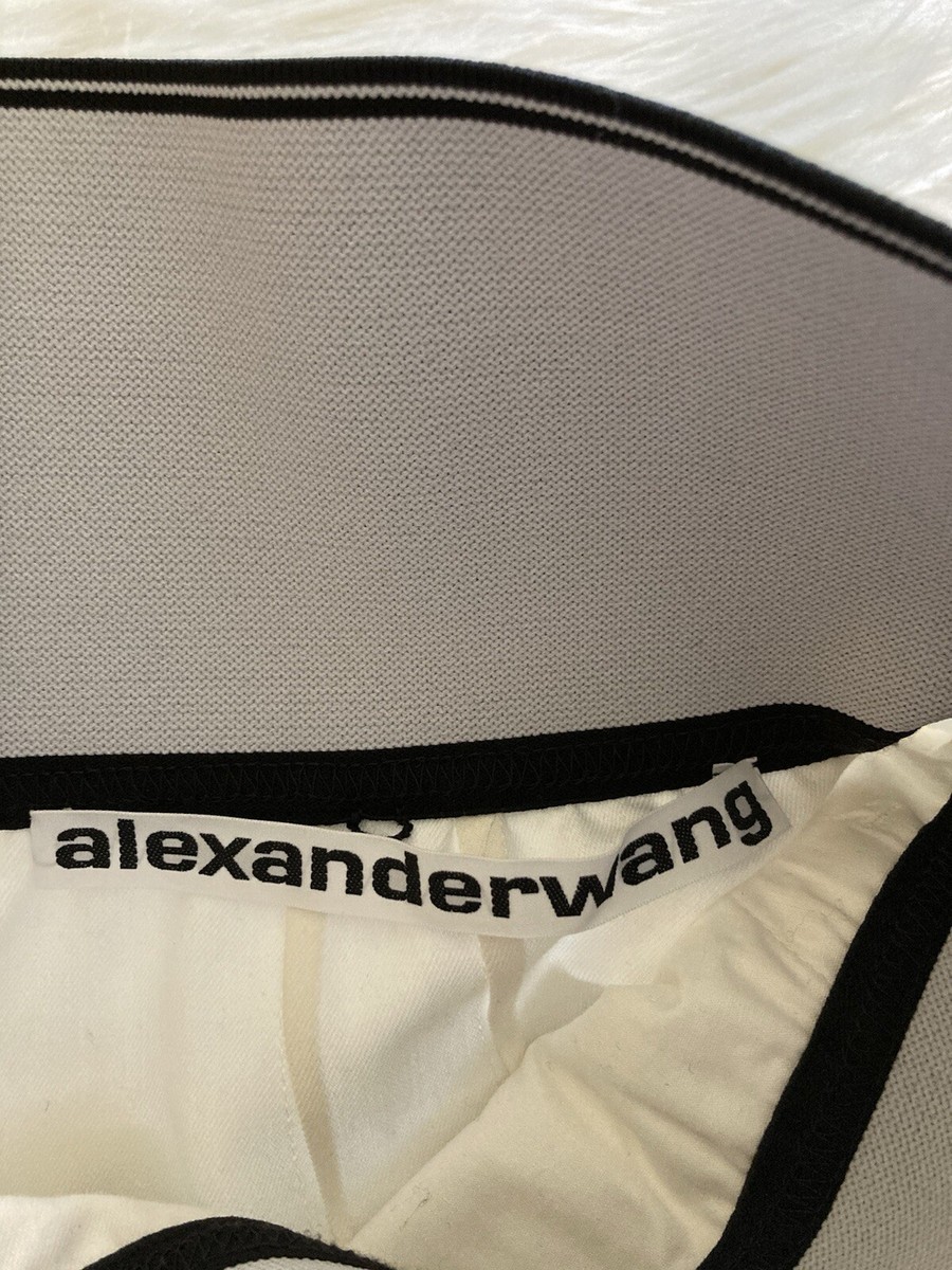 スカート ALEXANDER WANG Logo Elastic Skirt Alexander Wang Logo Elastic Zipper Mini Skirt in Black | FWRD
