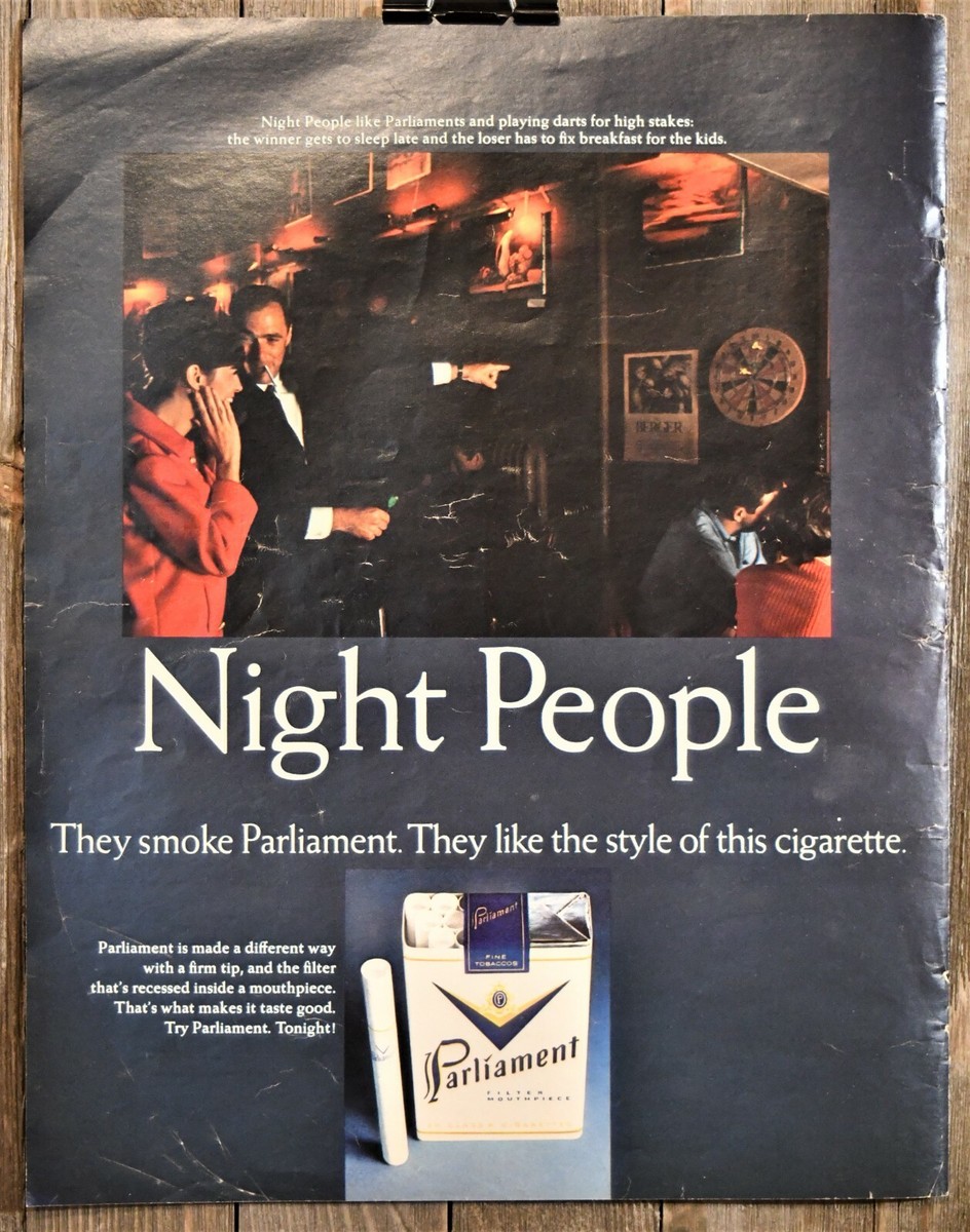 1967 Parliament Filter Mouthpiece Cigarettes Tobacco Smoking Full Page  Print Ad