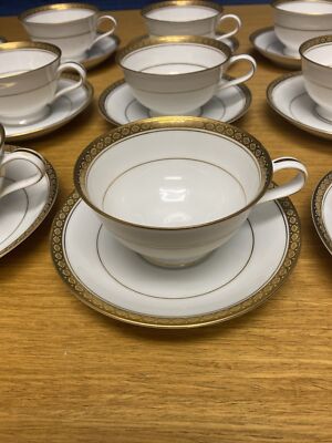 Noritake 6124 Richmond (12 Sets) Footed Cups & Saucers - Japan | eBay