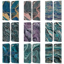 LEBENSART GEMSTONE MARBLE LEATHER BOOK WALLET CASE FOR APPLE iPOD TOUCH MP3