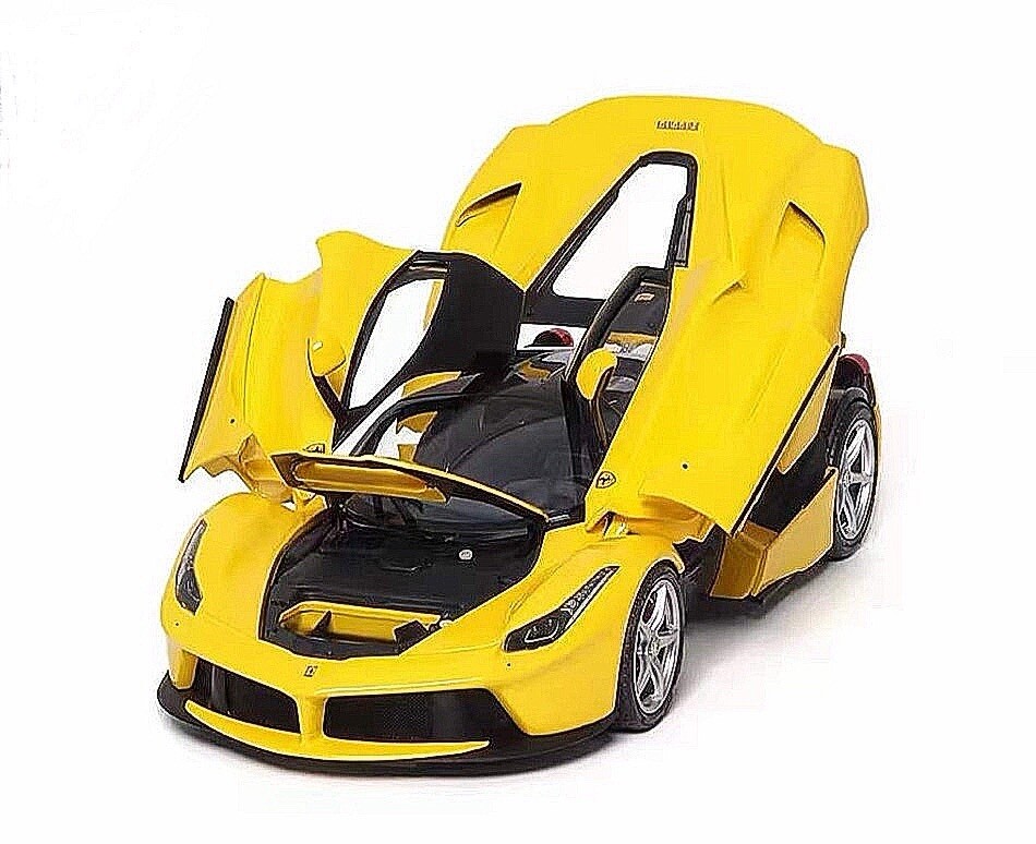 1/18 BBR FERRARI LAFERRARI DIECAST GIALLO MODENA BLACK LEATHER BASE LE