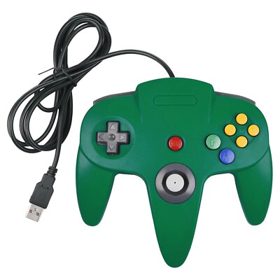 Green N64 Style USB Button Game Pad Controller Joypad PC Android Pi  Emulation UK