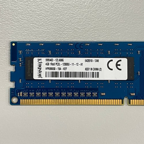 Kingston 4GB DDR3 RAM PC3L-12800 1600MHz non-ECC DIMM 1.35V HP698650-154-KEF - Picture 2 of 4