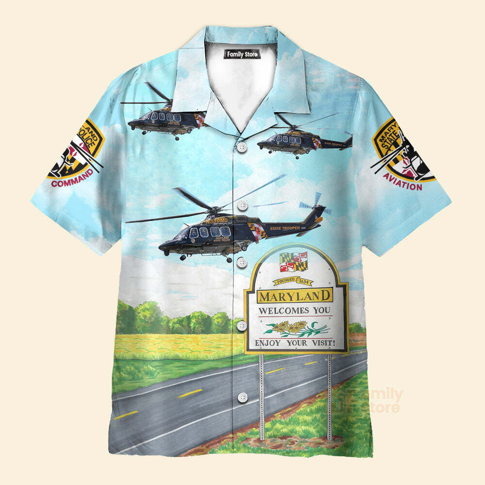 Maryland State Police Trooper 4 Hawaiian Shirt Men’s US Size Summer Style