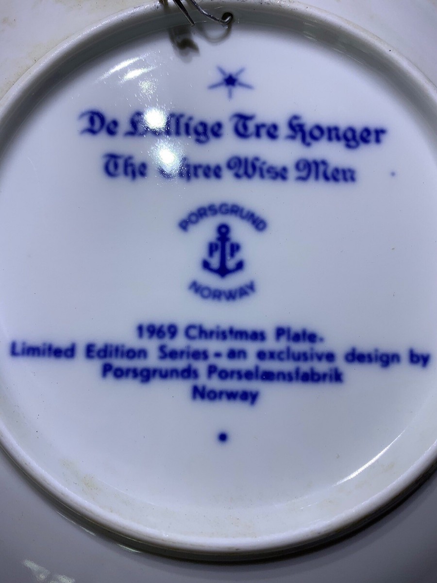 Porsgrund Norway Porcelain CHRISTMAS Plate 1969 THE 3 WISE