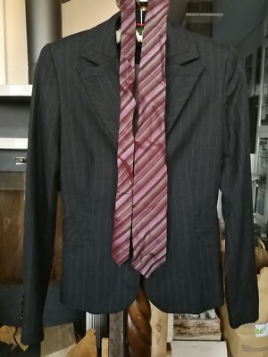 Tie 100% silk oblique stripes, by Jake, subtle, 7.5 cm wide, 