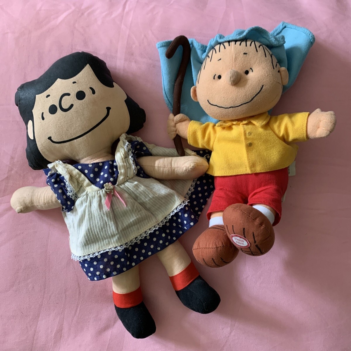 Peanuts Lucy Doll United Features Syndicate 1952 & linus plush