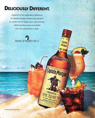 1991 CAPTAIN MORGAN Original Vintage Print Ad Spiced Rum Beach Scene | eBay