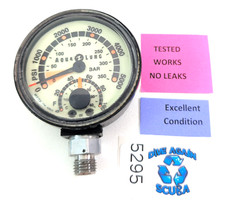 Aqua Lung 5000 PSI SPG 350 Bar Submersible Pressure Gauge Thermometer Scuba Dive