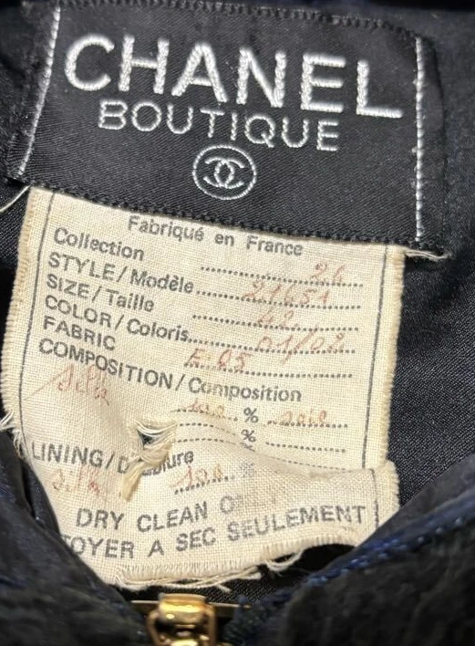 Винтажный CHANEL бутик выстеганный шелк пальто FR42 UK14 w подлинный сертификат - Изображение 4 из 4