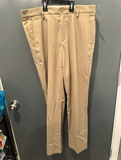 Amazon Essentials Men’s Beige Twill Khaki Pants 35W Regular Fit Straight Leg