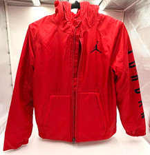 Jordan Red Hooded Jacket Boys Size Large 12-13 Yrs Jump Man Logo Excellent