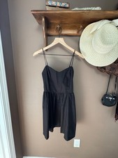 H M Black Slip Mini Dress Womens Extra Small NWT