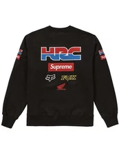 Supreme Honda Fox Racing Crewneck Black S FW19 Brand New Sealed