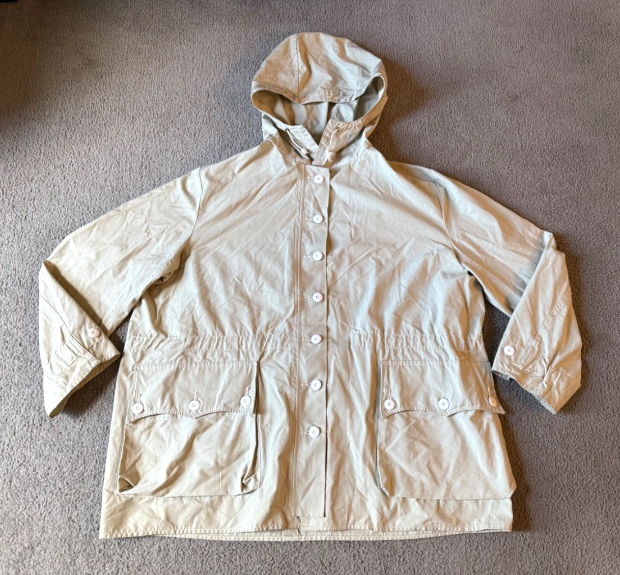 VTG 1970 Swedish Military Men's Beige Hooded M69 Snow Parka - Size 54 / XXL