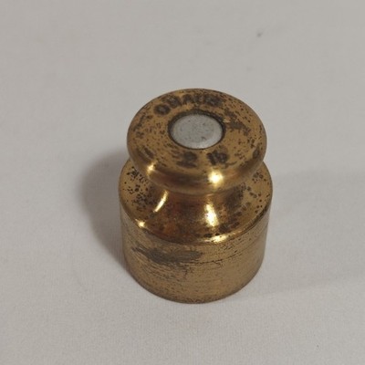 Ohaus .2 Lb 3.2oz Imperial Brass Balance Scale Calibration Weight Vintage