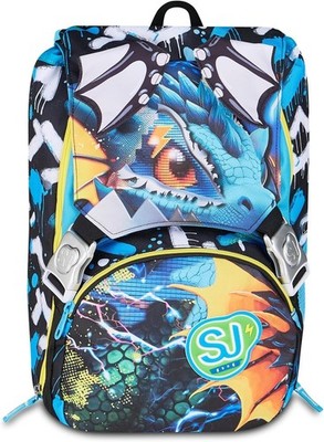 SJ GANG STYLE JAM GANG Schulrucksack ausziehbar Big METAL DRAGON BOY, blau, 24 L