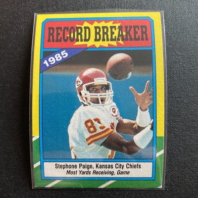 Stephone Paige - Record Breaker - 1986 Topps - #6 - Kansas City Chiefs