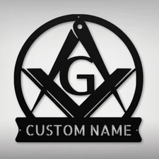 Personalized Masonic Metal Sign Custom Freemason Decor Gift for Home or Office