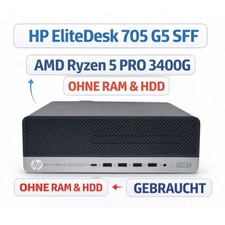 HP EliteDesk 705 G5 SFF | Ryzen 5 PRO 3400G | OHNE RAM & HDD | gebraucht #IT