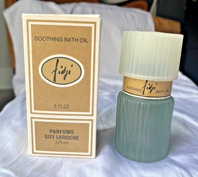 VTG 1980s Guy Laroche Fidji Soothing Bath Oil 4 fl oz SEALED w/ Box