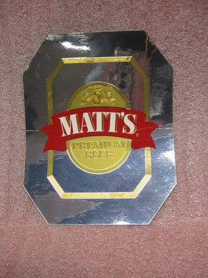 VINTAGE MATT'S PREMIUM BEER DECAL LARGE 10'' X 8'' - EXCELLENT CONDITION
