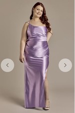 16E Iris Chiffon David’s Bridal Dress Size Surplice Tank Long Bridesmaid Formal