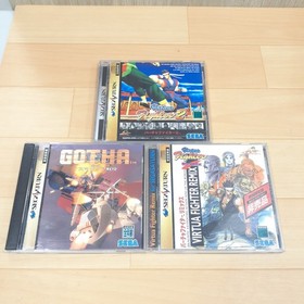 Sega Saturn Console HST-3220 Bundle 2 Controllers 8 Games Tested Japanese White