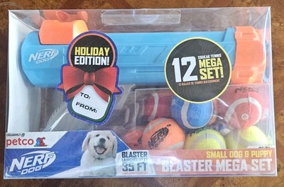 Nerf Dog Mega Set Tennis Balls Blaster Holiday Edition NEW