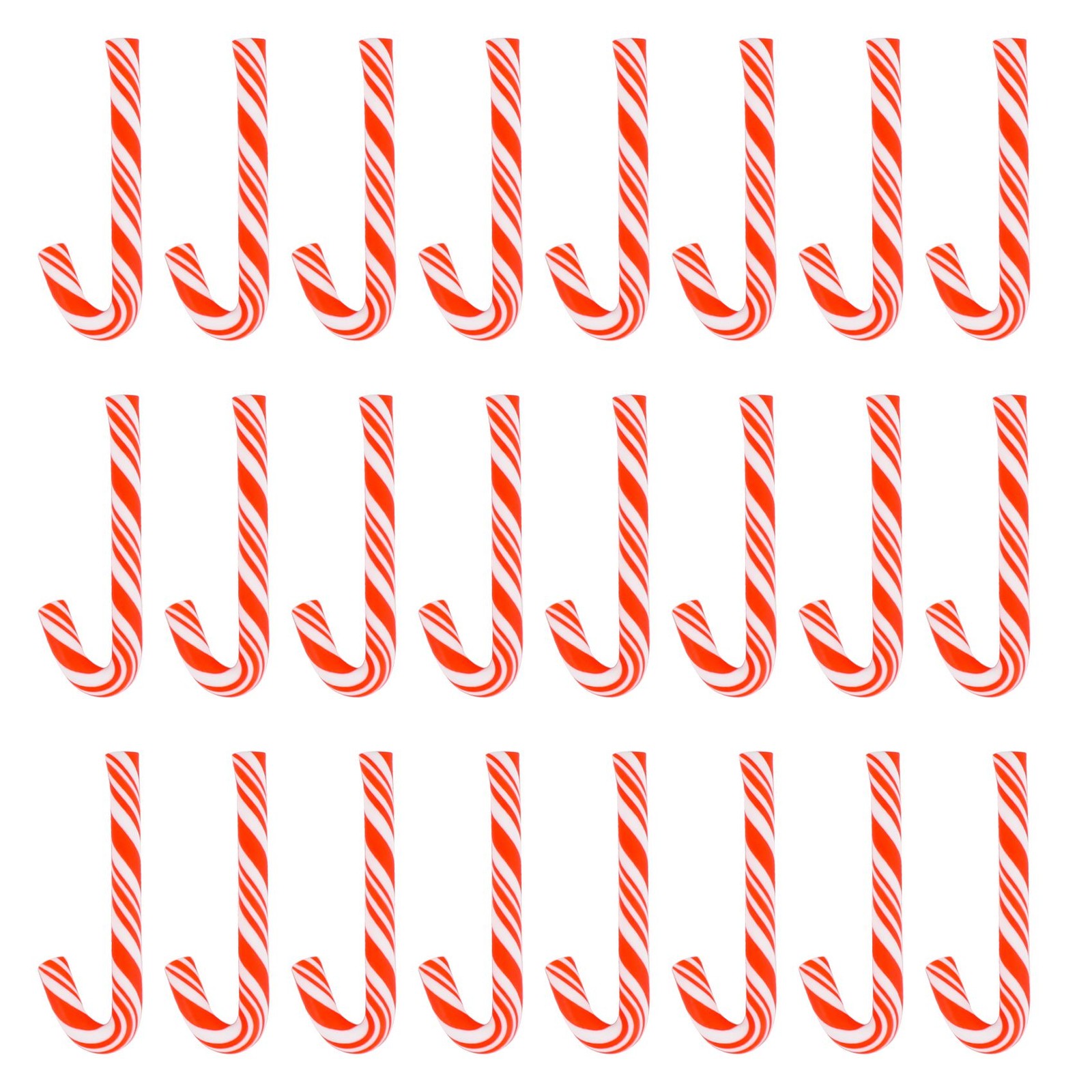 50Pcs Mini Red & White Handmade Christmas Candy Canes Kawaii Food Decor 3539