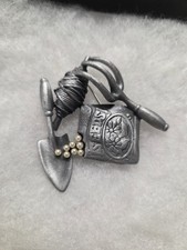 Vtg AJC pewter faux pearls Gardening Supply Seeds Pin