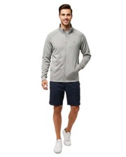 Bench Men's Urbanwear Full Zip Knit Logo Jacket Stand Collar Wicking Gray Size L