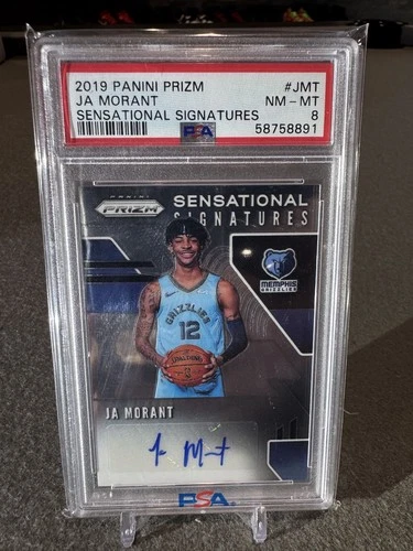 BBALL SALE!! Ja Morant PRIZM ROOKIE AUTO PSA 8 2019 Sensational FREE SHIPPING!