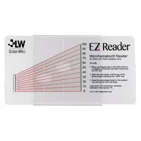 Lw Scientific Zcp-Ezrd-Hem7 Hematocrit Reader Card, 7 1/2 In L