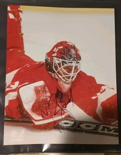 Manny Legace Signed Licensed Detroit Red Wings 8X10 Photo In Action 