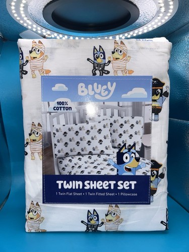 Disney BLUEY Halloween TWIN SIZE Bedding Set Sheets & Pillowcase Bluey Bingo NWT - Picture 7 of 7
