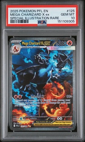 2025 POKEMON PHANTASMAL FLAMES SPECIAL ILLUSTRATION MEGA CHARIZARD X EX PSA 10