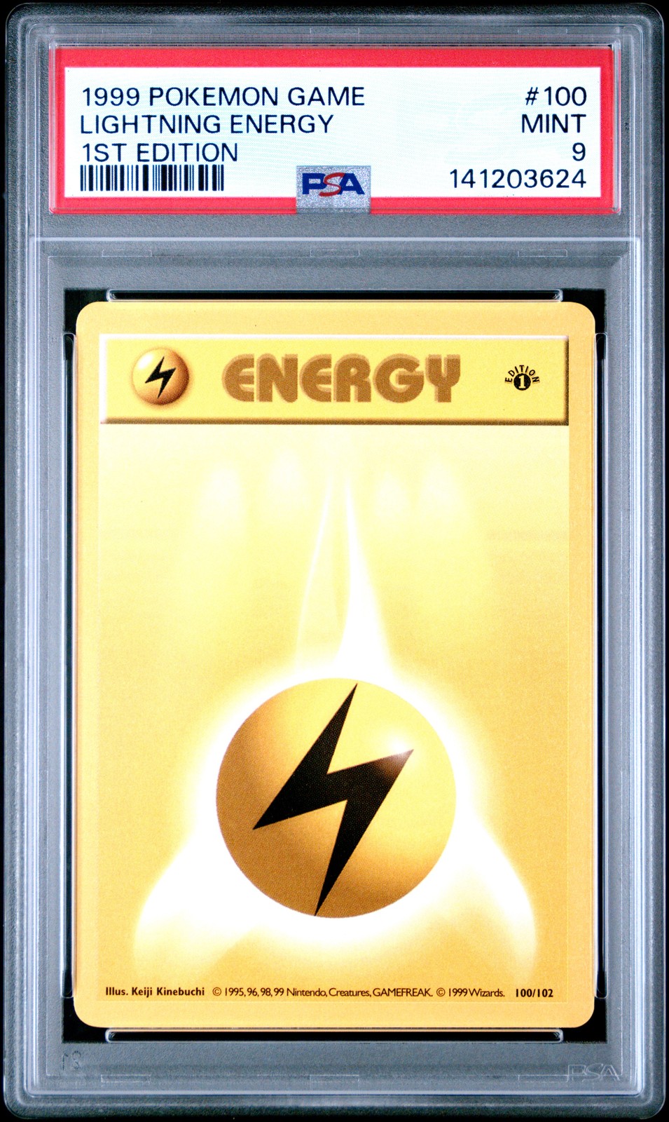1999 POKEMON BASE SET 1ST EDITION #100 LIGHTNING ENERGY PSA 9