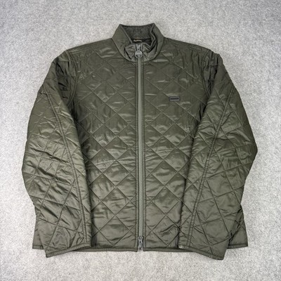 Barbour Jacke Herren Small Grün International Gear Steppmantel Full Zip Outdoor
